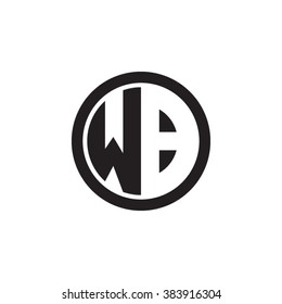 WB initial letters circle monogram logo