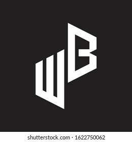 WB Initial Letters logo monogram with up to down style