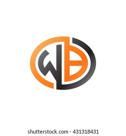 WB initial letters looping linked ellipse logo orange black