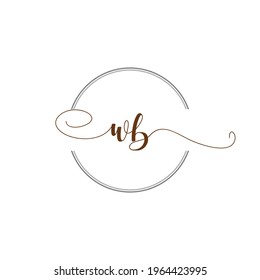 WB Initial Logo Handwriting template letter illustration