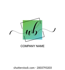 WB Initial logo handwriting typographic template
