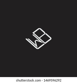 WB Initial Logo letters with rotate squere template