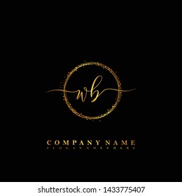 WB Initial luxury handwriting logo vector
