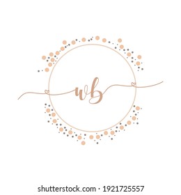 WB Initial monogram handwriting luxury illustration