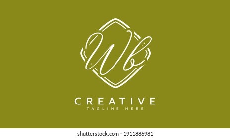 WB Initials, handwriting logo vector