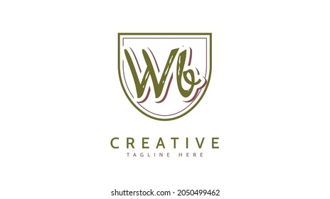 WB Initials, handwriting logo vector