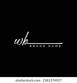WB letter beauty handwriting vector logo. 