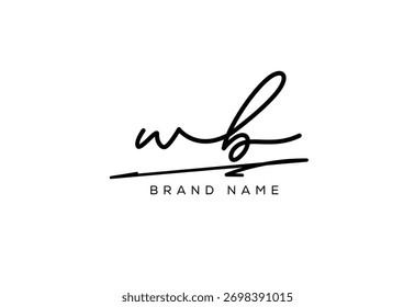 WB letter elegant cursive beauty handwriting logo. symbol design| typography logo| creative mark| corporate identity| signature logo.