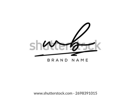 WB letter elegant cursive beauty handwriting logo. symbol design| typography logo| creative mark| corporate identity| signature logo.