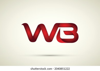 WB letter linked and W B logo design vector