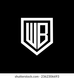WB letter logo design with black background in illustrator. Vector logo, calligraphy designs for logo, Poster, Invitation, etc.