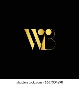 WB Letter Logo Design Template Vector