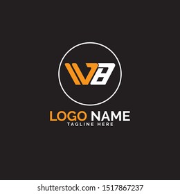WB letter logo design vector template 
