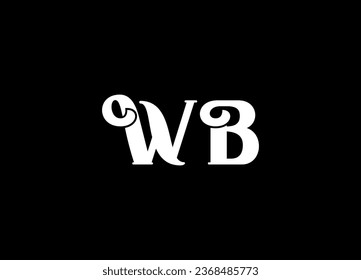 Diseño de logotipo de letras WB y diseño de logotipo vectorial