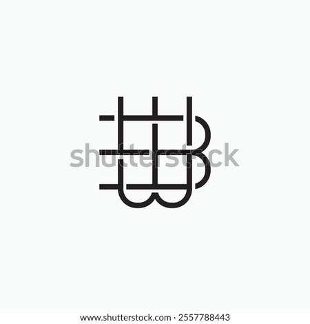 WB letter logo fully editable vector template
