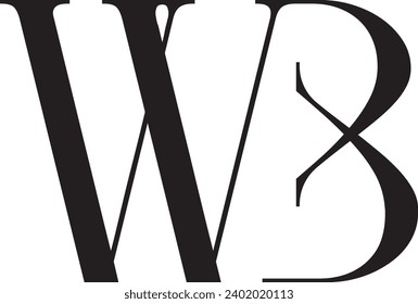 WB letter logo modern design