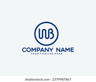 WB letter logo in the shape of a circle. Suitable for companies engaged in development and technology.