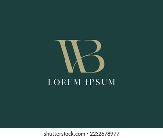 WB letter modern design illustration, WB typography logo design