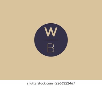 WB letter modern elegant logo design vector images