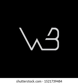 WB Letter monogram with abstrac concept style design