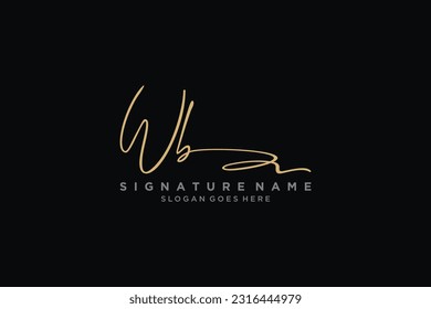 WB Letter Signature Logo Template elegant design logo Sign Symbol template vector icon