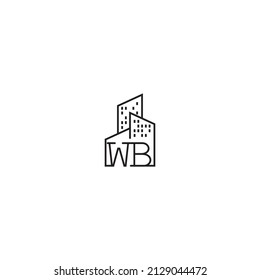 WB-Line-Konzept-Logo in hochwertigem professionellem Design, das für Immobilienunternehmen am besten geeignet ist