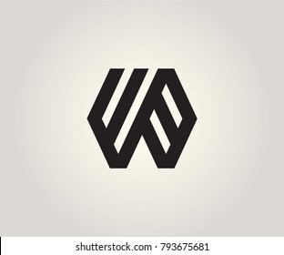 WB logo abstract, letter WB icon vector. Vector alphabet
