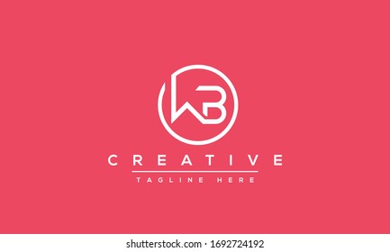 WB Logo Design Abstract Vector monogram. Modern creative icon letters W B.