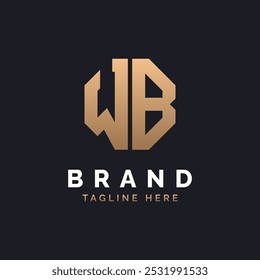 WB Logo Design. Modern, Minimal, Elegant and Luxury WB Logo. Alphabet Letter WB Logo Design for Brand Corporate Business Identity.