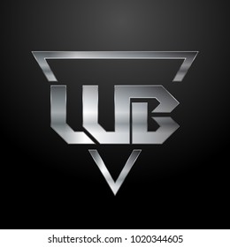 WB Logo, Metal Logo, Silver Logo, Monogram, Polygon