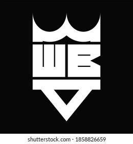 WB Logo monogram with crown shape isolated on Black background