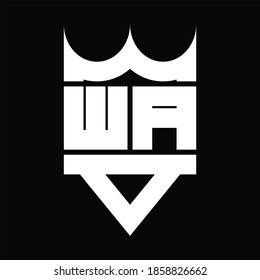 WB Logo monogram with crown shape isolated on Black background