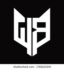 WB Logo monogram with fox head shape design template