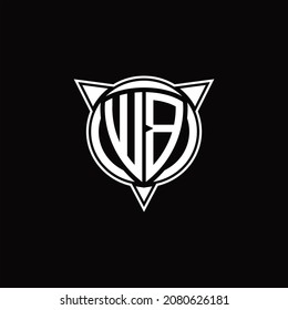 WB Logo monogram isolated with circle shape and three arrow design template