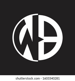 WB Logo monogram with Negative space style design tempate