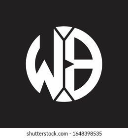 WB Logo monogram with piece circle ribbon style