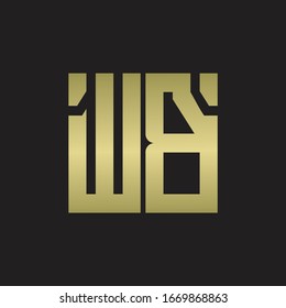 Logotipo WB con plantilla de diseño de forma escamosa con colores dorados