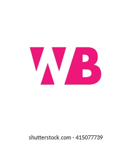 WB Logo. Vector Graphic Branding Letter Element. White Background