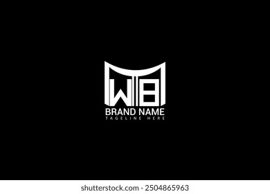 WB logo. W B design. White WB letter. W B letter logo design. Initial letter WB linked circle uppercase monogram logo.