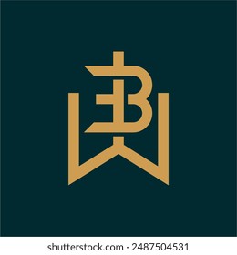 WB or. BW logo. Initial logo. Couple logo. Geometry abstract logo