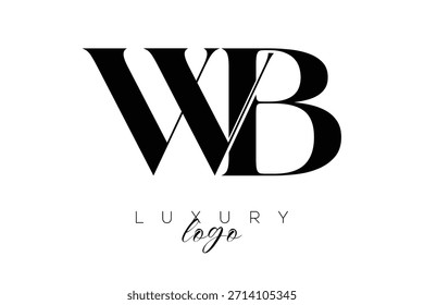 Logotipo de tipografía de monograma de letra WB Serif para una identidad de marca de Premium elegante