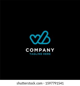 WB, VB, VLB letter initial vector logo concept.