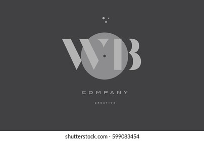 wb w b  grey modern stylish alphabet dot dots eps company letter logo design vector icon template 