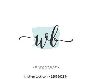 WB W B Initial handwriting logo template