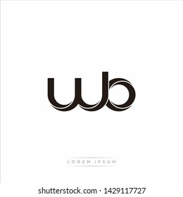 wb w b Initial Letter Split Lowercase Modern Monogram linked outline rounded logo