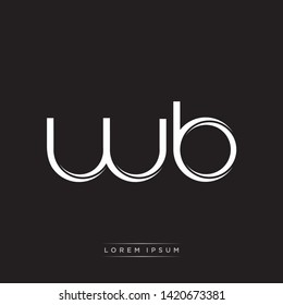 wb w b Logo Initial Letter Split Lowercase Modern Monogram Template Design