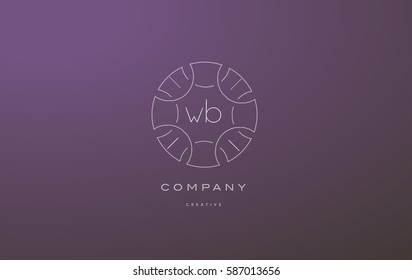 wb w b monogram lineart vintage retro flower alphabet company letter logo lowercase design creative vector icon template 