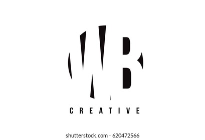 WB W B White Letter Logo Design with Circle Background Vector Illustration Template.