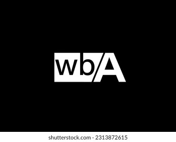 WBA Logo and Graphics design vector art, Icons isolated on black background