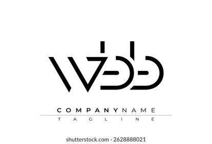 WBB design de letra abstrata. Design de logotipo comercial moderno com tipografia abstrata e estilo contemporâneo